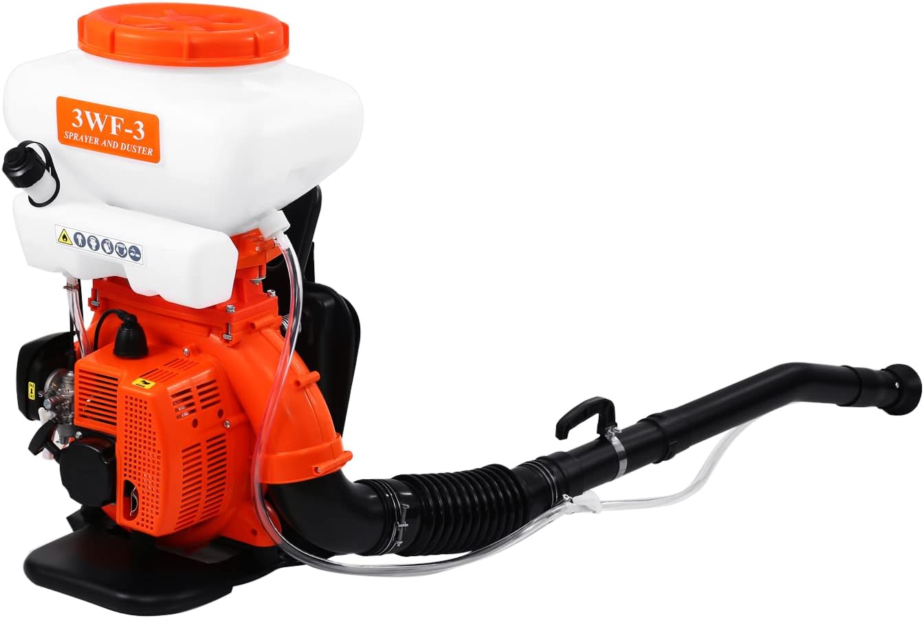 XuanYue 2-Strock Engine Gas Powered Backpack Mist Blower Sprayer/Duster/Mist Blower Fertilizer Sprayer Herbicides/Pesticides Fogger for Pest Control with 14L Tank, for Mosquito and Tick