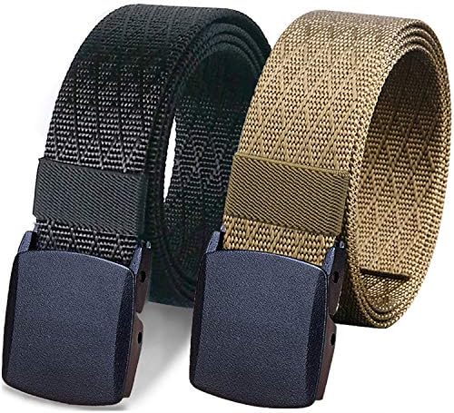 WYUZE 2 Pack Nylon Belt Outdoor Military Web Belt 1.5" Men Tactical Webbing Belt