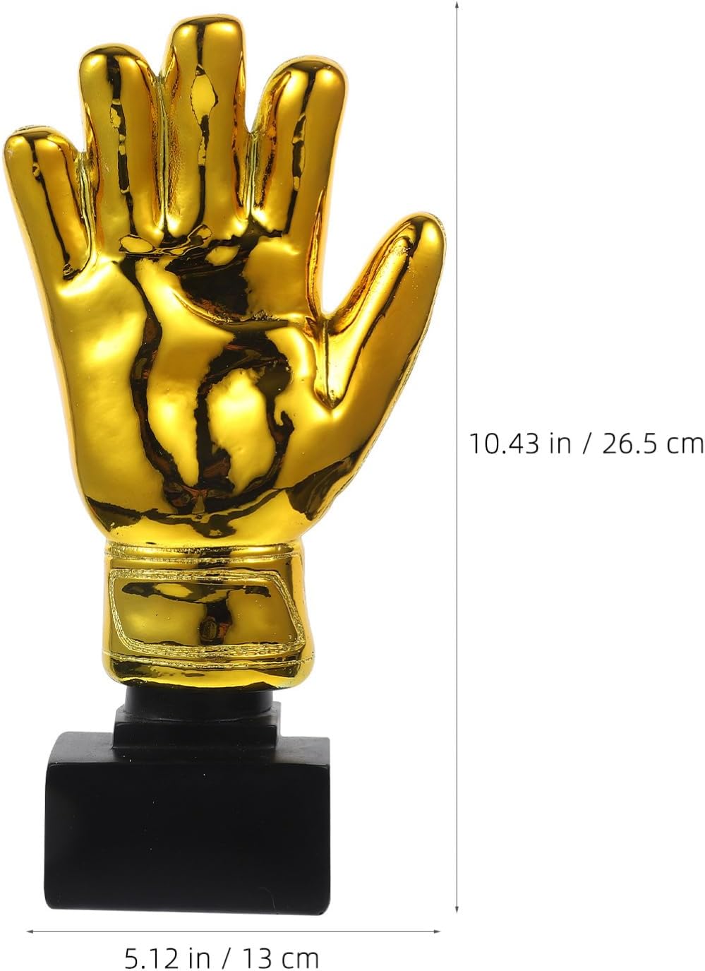 Goalkeeper Award Trophy Resin Gloves Shape Gold Award Cup, 10.43 x 5.11 x 2.55 Inch, Soccer Football Sports Prize