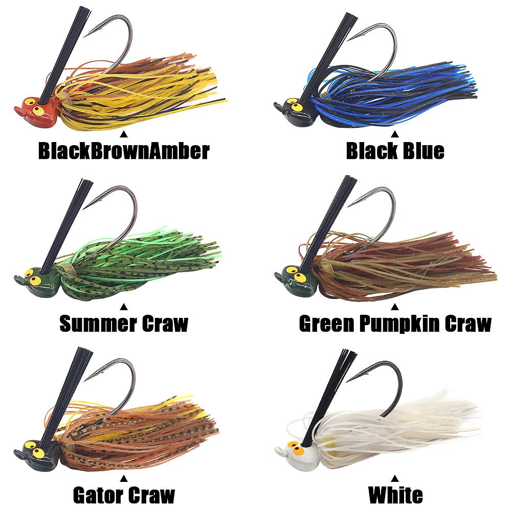 XFISHMAN Power Finesse Jig Kit – 1/4 Oz Weedless Flipping Jigs With Silicone Skirts For Bass Fishing