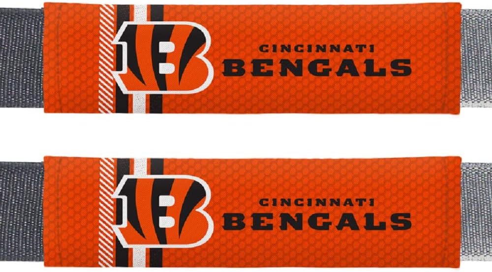 NFL Cincinnati Bengals Rally DesignAuto Seat Belt Pads, Team Colors, One Size