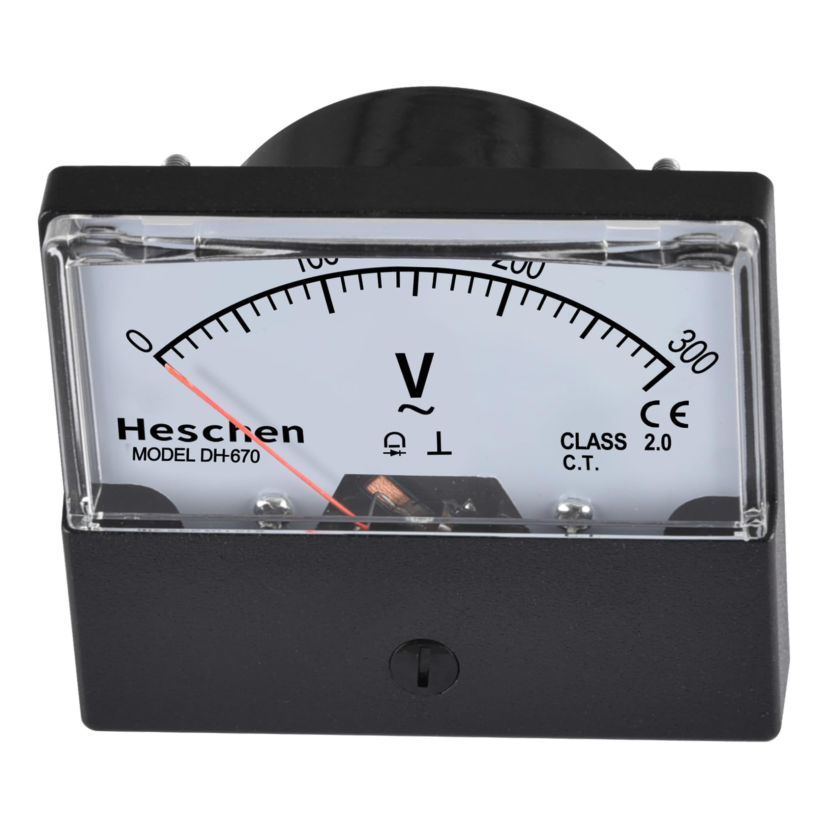 Heschen rettangolare voltmetro analogico pannello Volt tensione Meter 670 Style AC 0-300 V classe 2.5
