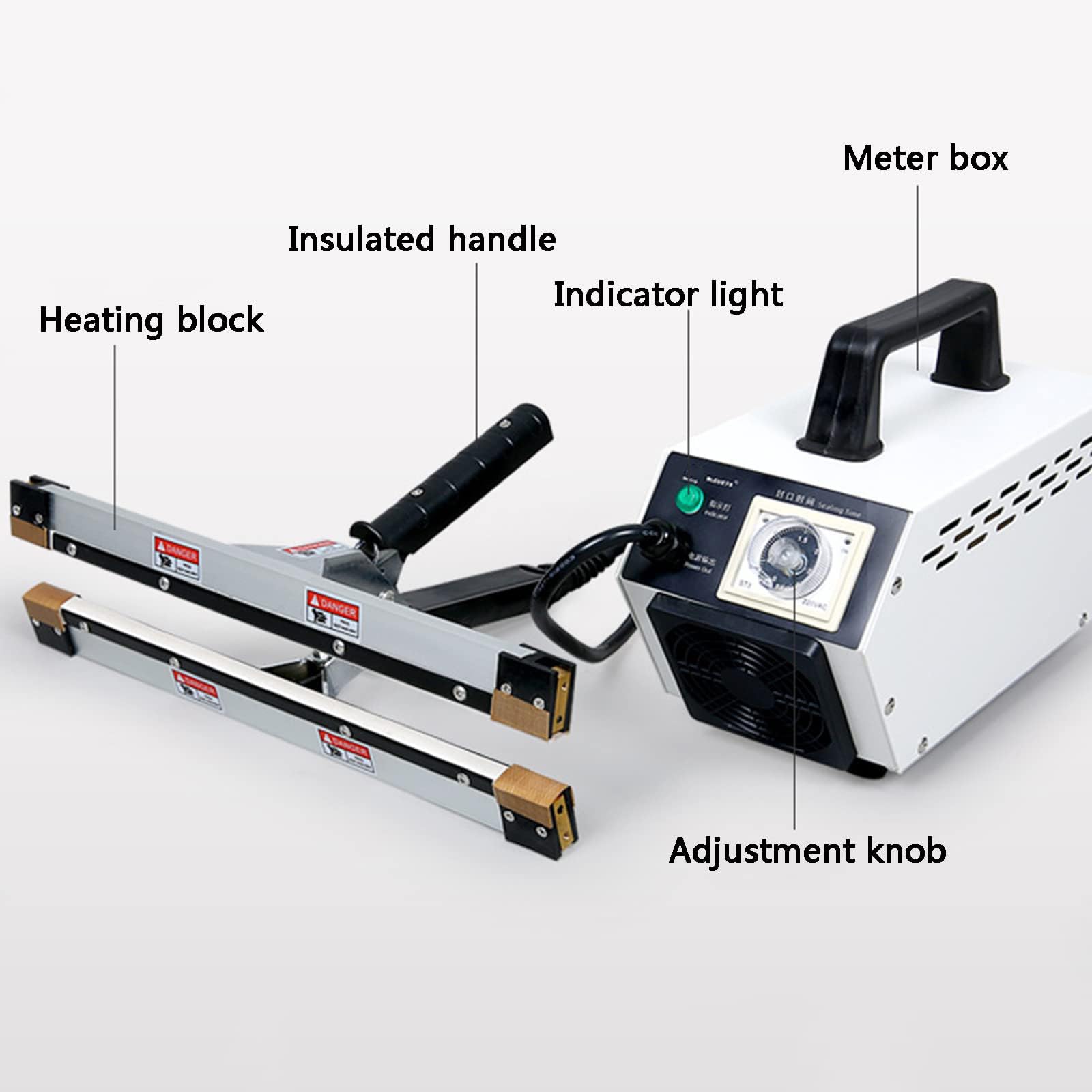 Sellador térmico de mano para poliéster, papel de aluminio, bolsas de papel kraft, calentamiento de temperatura constante de doble cara, sellado rápido, fácil de usar, para almacenamiento de alimentos