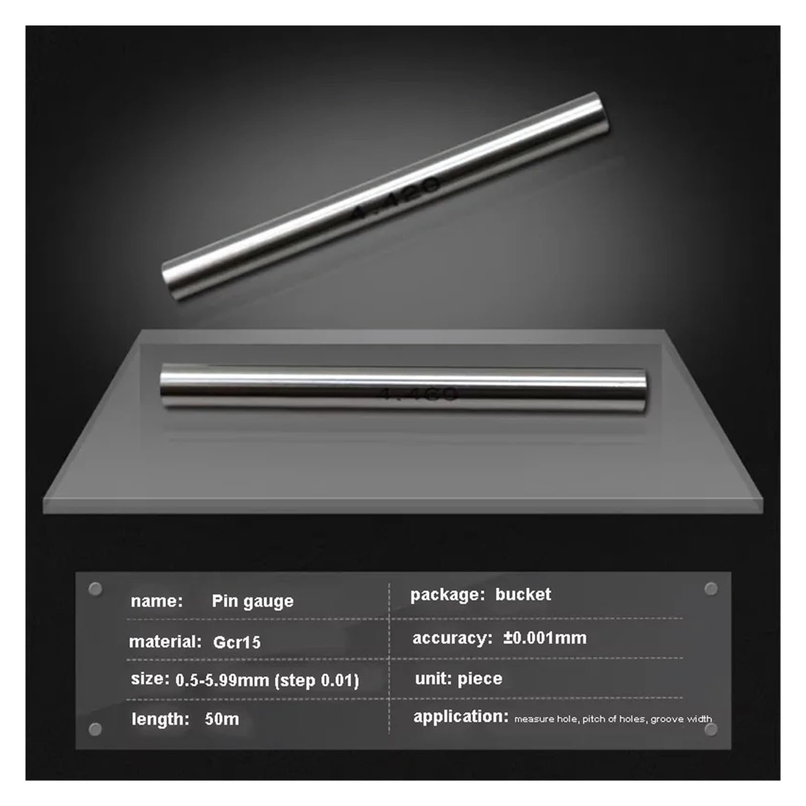Precyzyjny zestaw wskaźników ze szpilką stalową kroki 0,01 mm 0,1-10,00 mm Gage z gładkim otworem 909 szt. Do kalibracji kontrolnej Precyzyjny pomiar