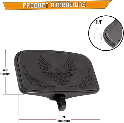 Miniatura 5 de Kinglemc Estribera de Pasajero Trasero Reposapiés de Pasajero Plataforma para Harley Dyna Electra Glide Road Electra RoadKing Fatboy Sportster 883