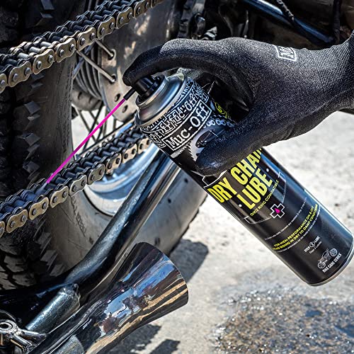 Muc-Off Dry Motorcycle Chain Lube, 400 Millilitres - Premium Motorbike Chain Lubricant Spray - Formulated For Dry Weather Conditions