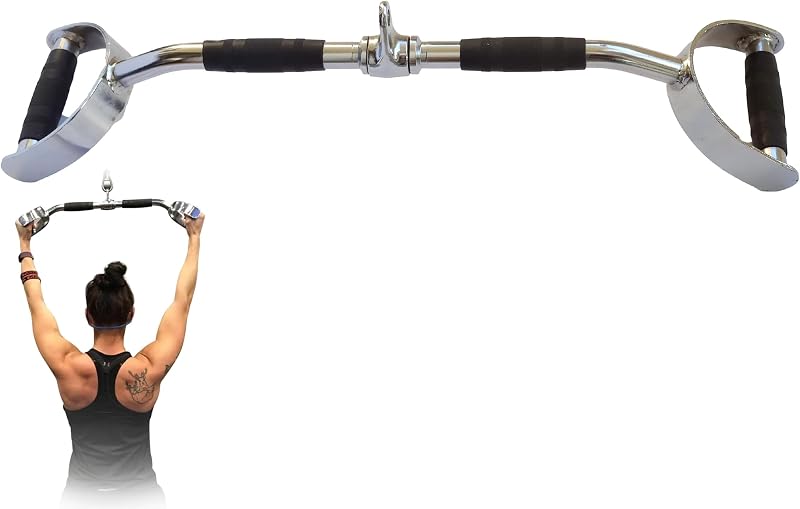 MuscleForge Forgó Fogantyú Kábeles Géphez - 70 cm Hammer Grip Acél Lat Húzórúd Edzőtermi Felszerelés Felsőtest Erősítéshez