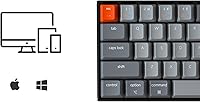Vista 3 de Keychron Teclado mecánico inalámbrico K6 65 compacto de 68 teclas para Mac retroiluminación blanca intercambiable en caliente Bluetooth multitarea