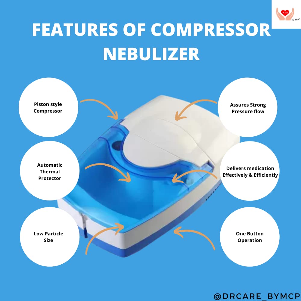 Dr. Care Air Compressure Nebulizer Heavy Duty Nebulizer Wth Adult and Child Mask for Hospital, Home and Clinic Use Dr. Care Air Compressure Nebulizer Heavy Duty Nebulizer Wth Adult and Child Mask for Hospital, Home and Clinic Use
