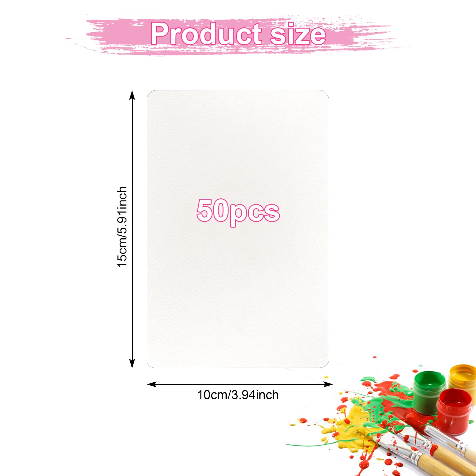 Carta Per Acquerelli 300g/m&sup2; - 50 Fogli 15x5cm Per Segnalibri E Biglietti | Bianca Naturale