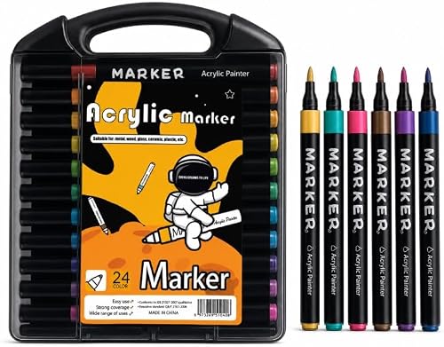 OD Acrylic Marker Set, 24 Colours with Portable Carry Case PLEASE NOTE, Next Day Delivery Is Only Available From 4 Orders And Above