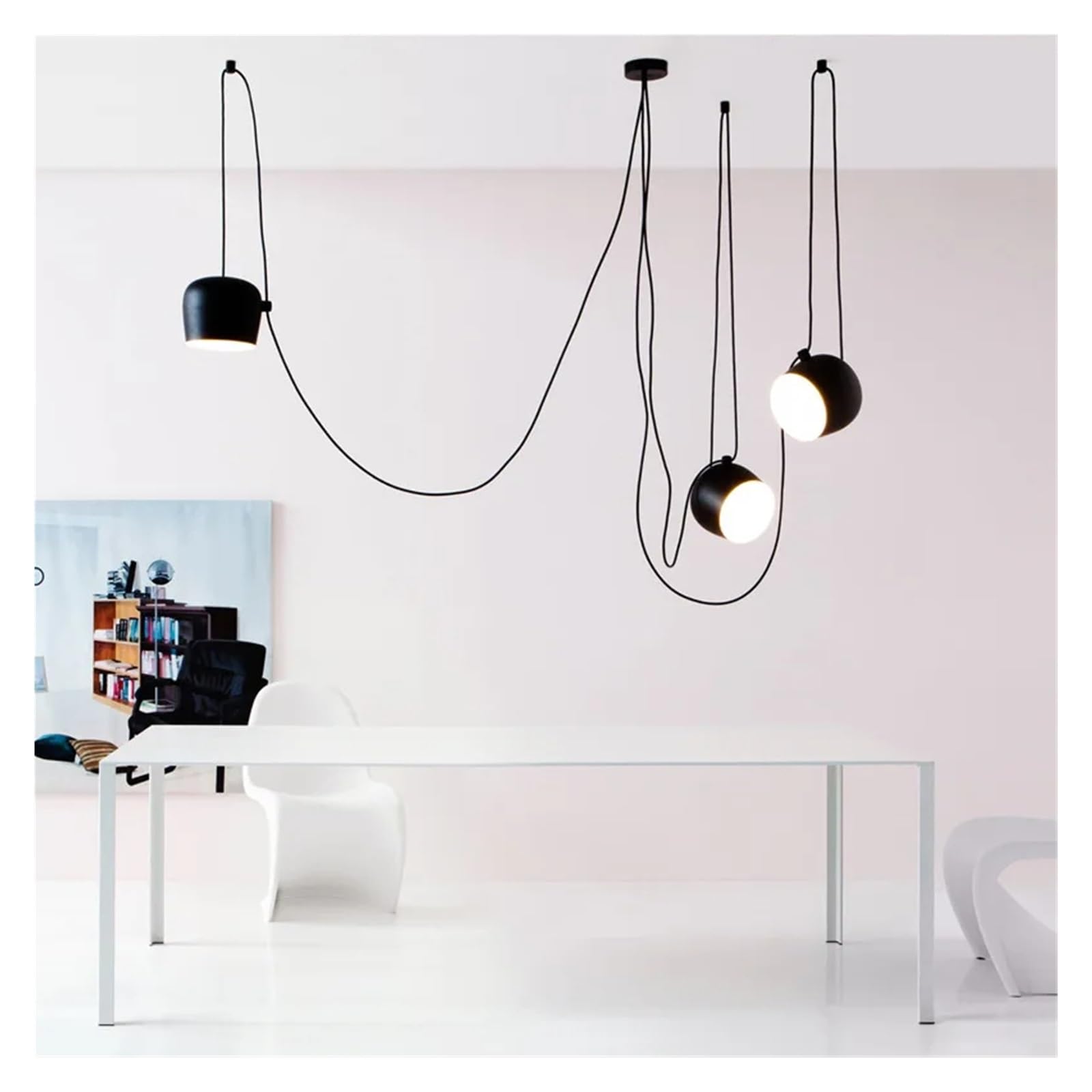 Générique Lustres, Nordique 3 têtes E27 plafond lustre suspension lampe moderne salle à manger barre chambre restaurant cuisine éclairage lampes(White)