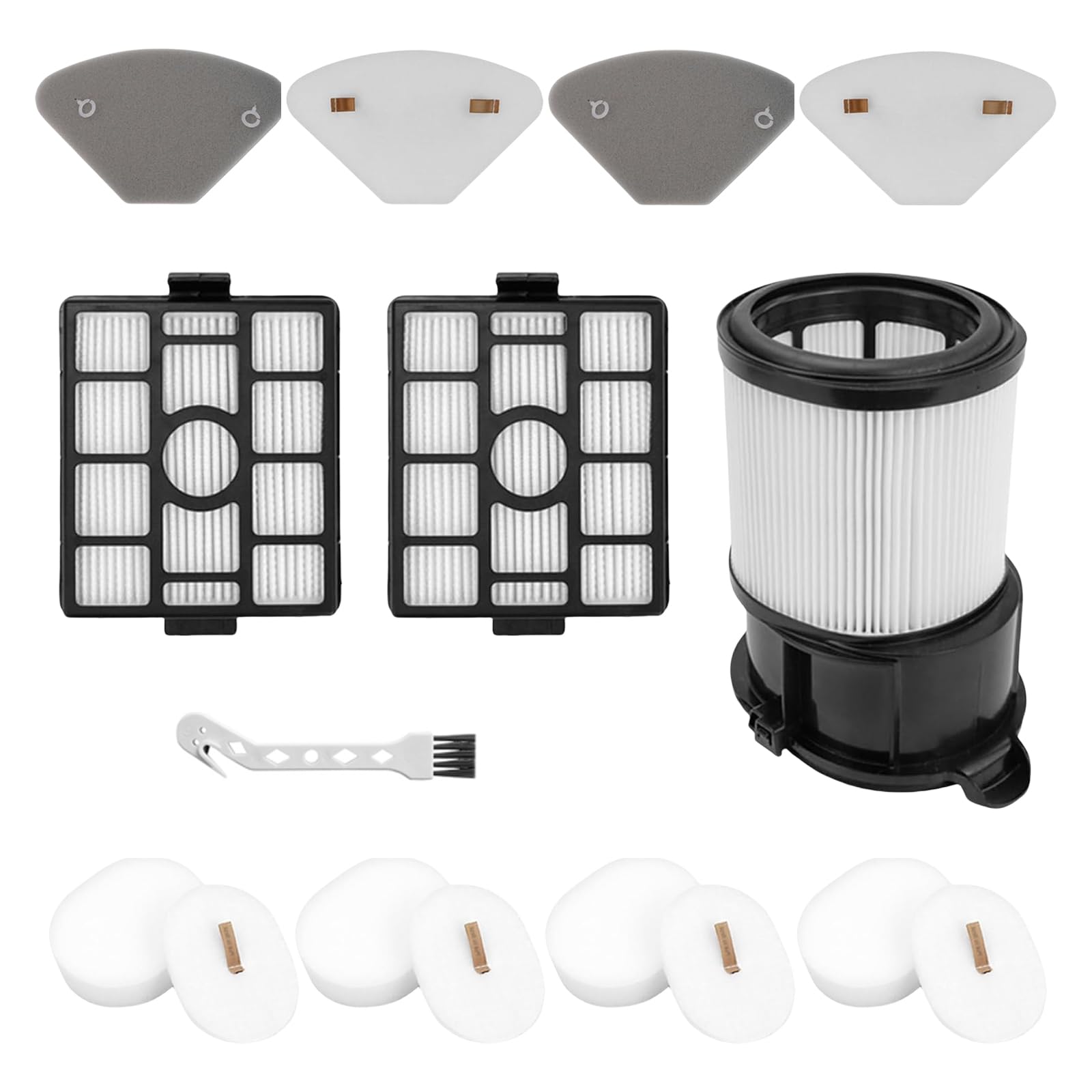 HEPA Filter Accessories for Shark IP3251UKT IP3251UK IP3251 PowerDetect DuoClean Detect Anti-Hair Wrap Plus Cordless Vacuum Cleaner Replacement Parts (12 Pack)
