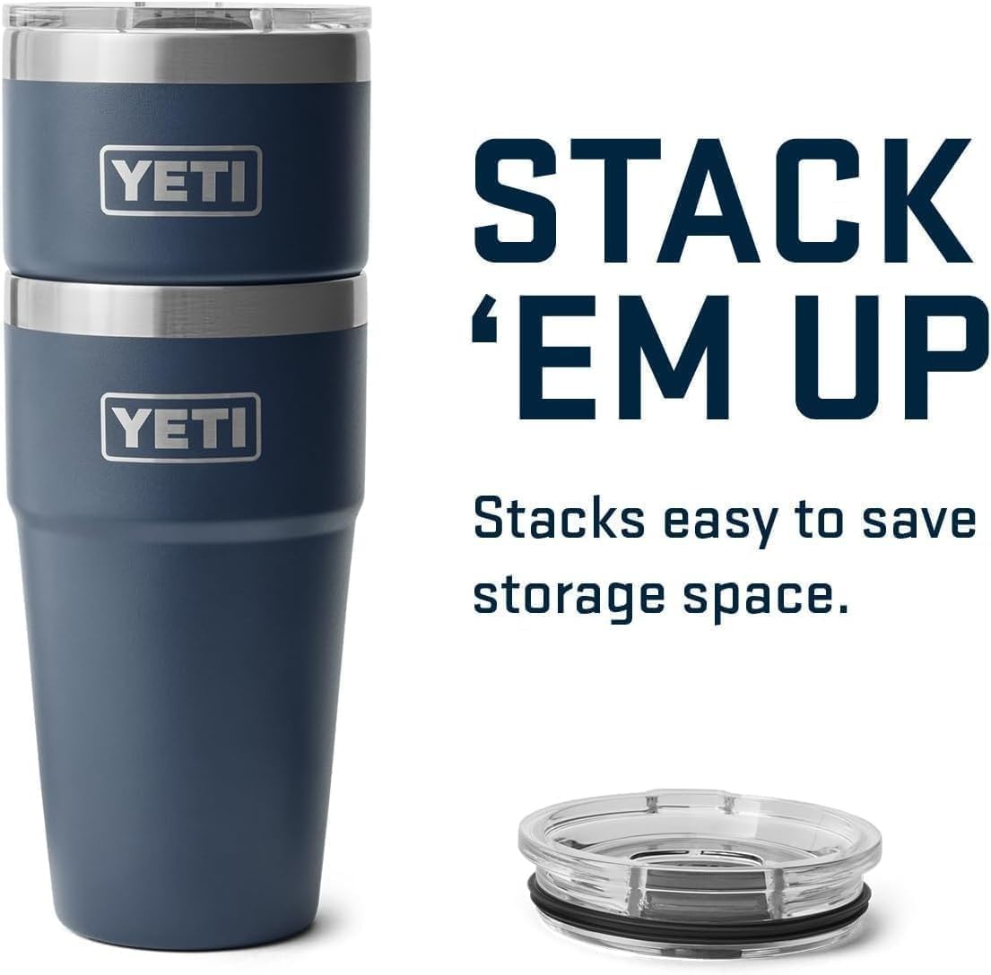 YETI Rambler Cup – Gobelet isotherme en acier inoxydable avec couvercle Magslider, 591 ml, crabe royal