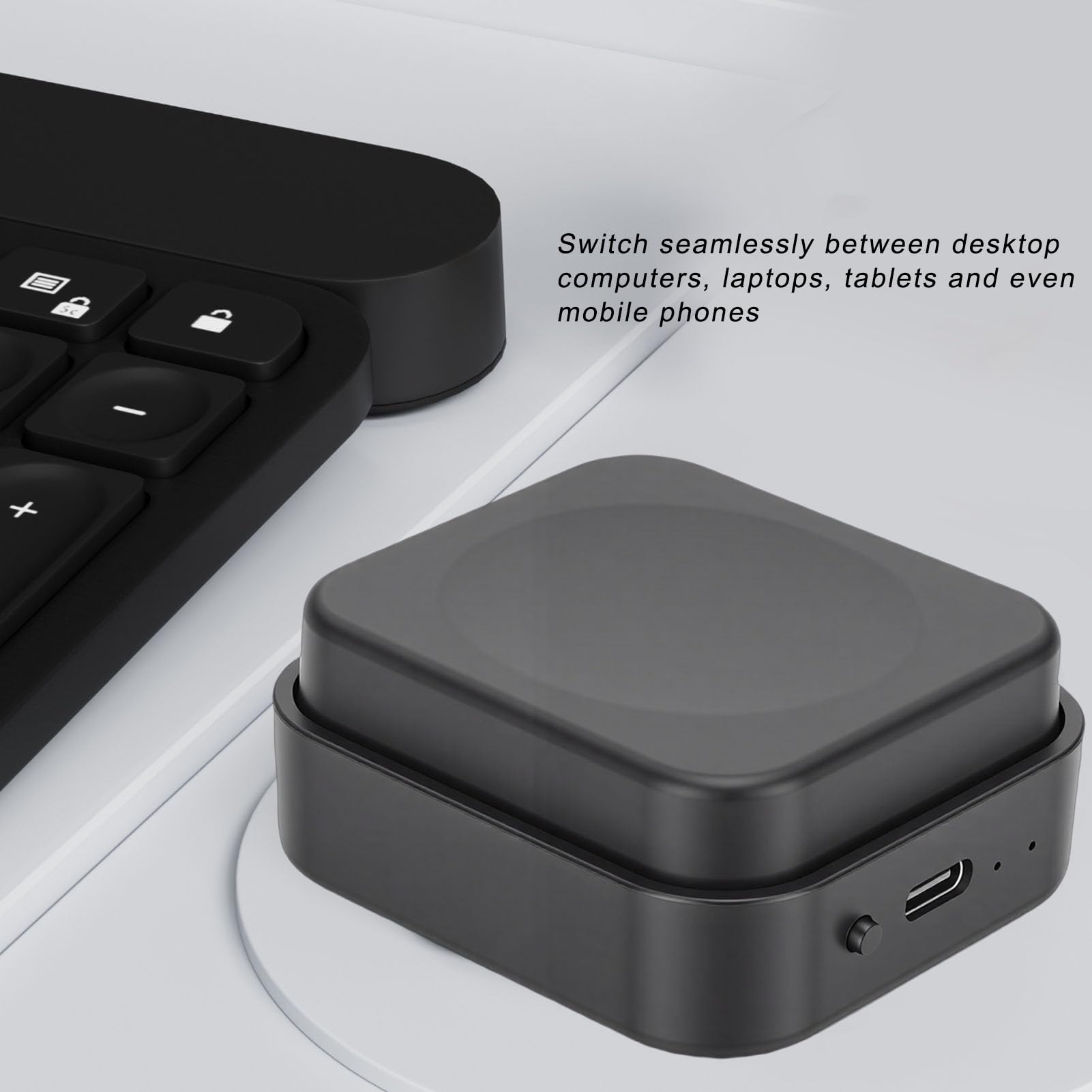 Vikye Tastierino a Tasto Singolo, Tastierino Macro a 3 Livelli, Programmabile con Bluetooth/2.4G/cablato, Input di 18 Caratteri, Tasto Grande, per Personalizzazione di