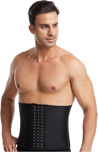 HUSUN Waist Tummy Control Mens Compression Shirt Slimming Body Shaper Vest Workout Tank Tops Abdominal Trainer