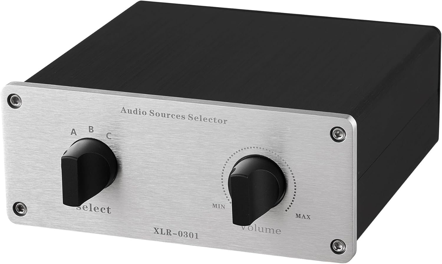 1 to 3 XLR Audio Switch, 3-Channel Stereo Passive Selector, Balanced Signal Converter with Volume Control (XLR 1-3VOL)