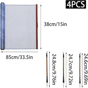 Chinese Calligraphy Set, Traditional Education, Water Writing Cloth, Scroll