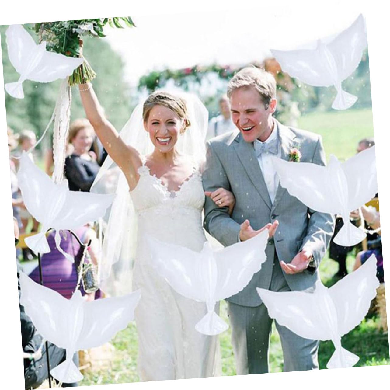 GLEAVI 4 Sätze Hochzeit Luftballons Ballons Für Feier Und Hochzeit Aluminiumfolie Ballons Für Garten Und Festveranstaltungen 8 Stücke * 4
