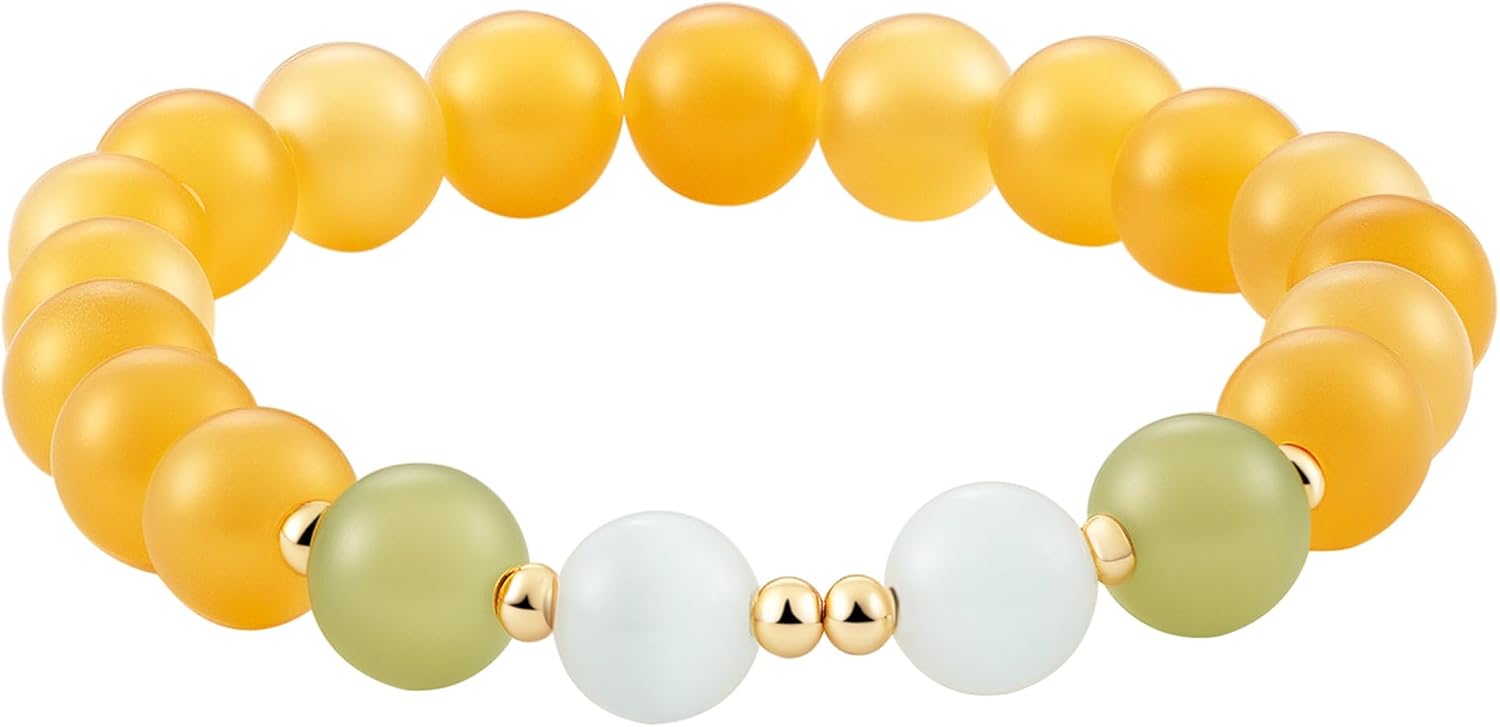 Kyerlyn Beaded Bracelets for Women, Natural Gemstone Bracelet Stretch Jewelry Christian Gifts for Mom Daughter Wife Friend Birthday Mother's Day