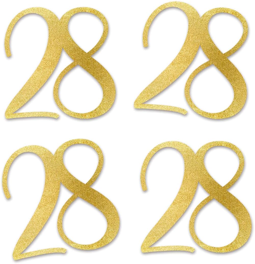 Fancy Numbers 28 Amazon.com: Gold Glitter 28 Cut-Out Numbers, 28th Birthday Party ...