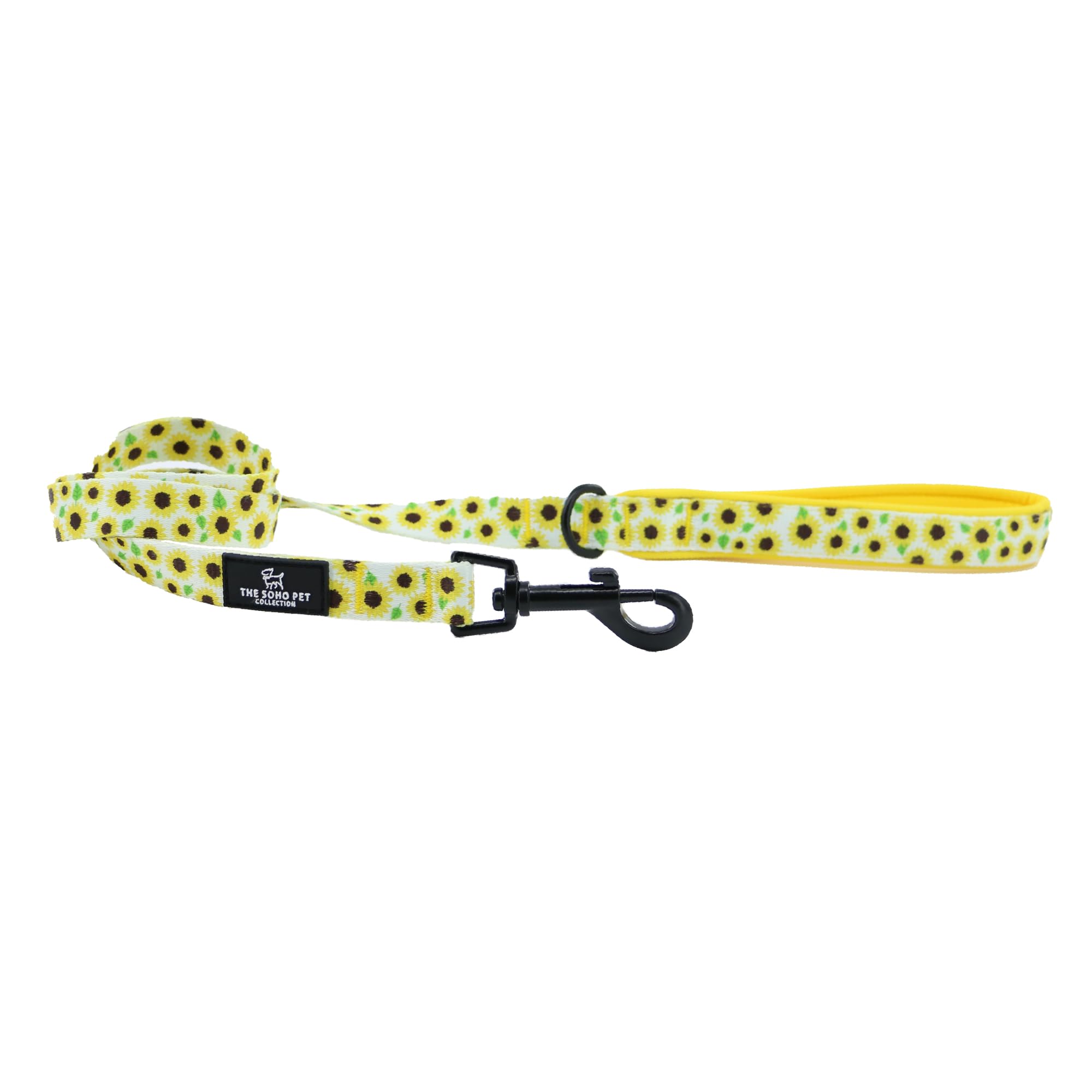 Ancol Soho Pet Collection Sunflower Lead - Comfortable 100% Recycled Fabric Pet Accessory - Dog Puppy Padded Handle Walking Leash
