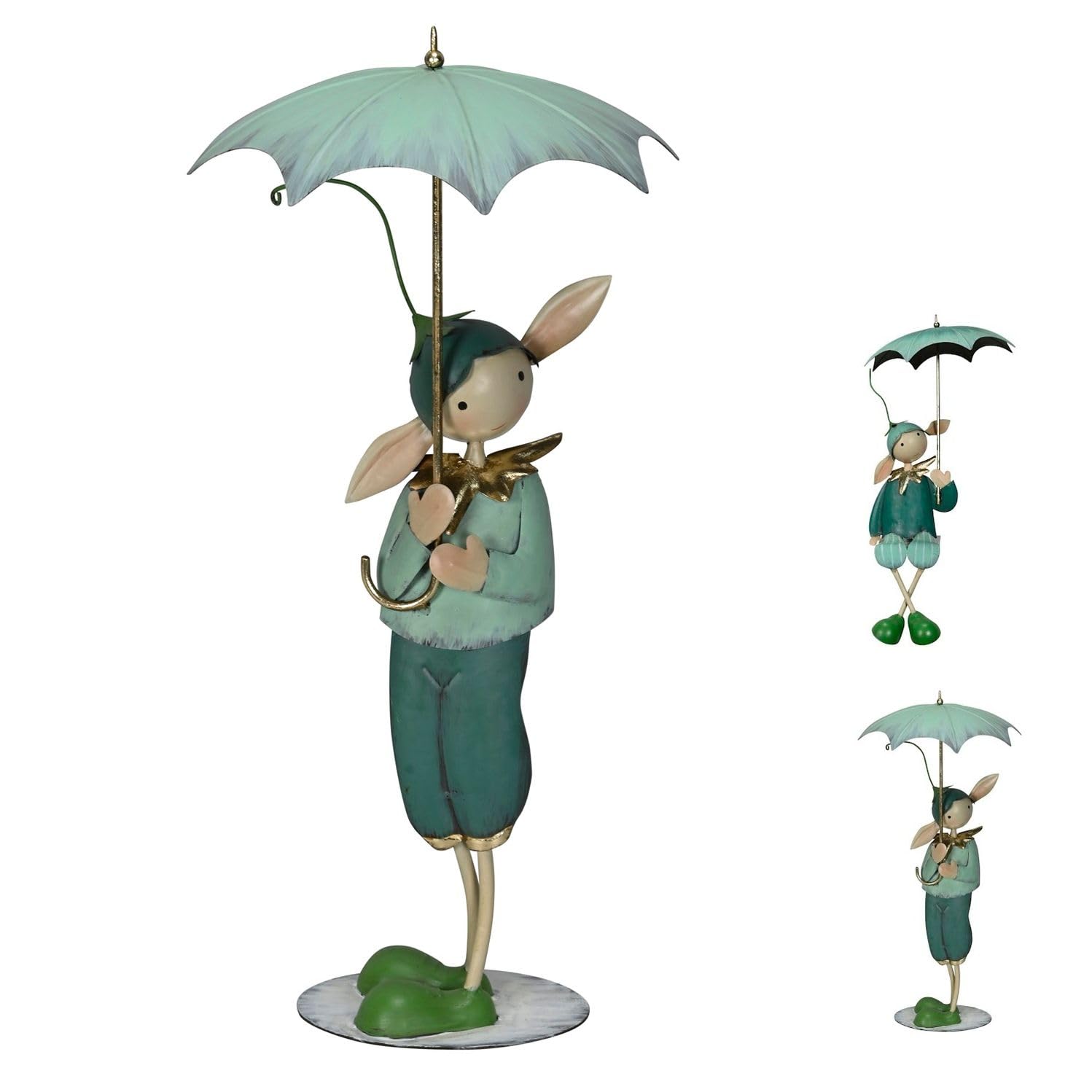 NETPROSHOP Großer Dekorativer Gartenelf mit Schirm Adrian aus Metall Höhe ca. 50 cm, Auswahl:Adrian