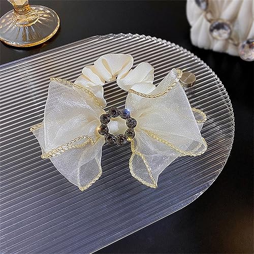 Anneau cheveux maille fil avec boule pour chignon et queue de cheval - 3