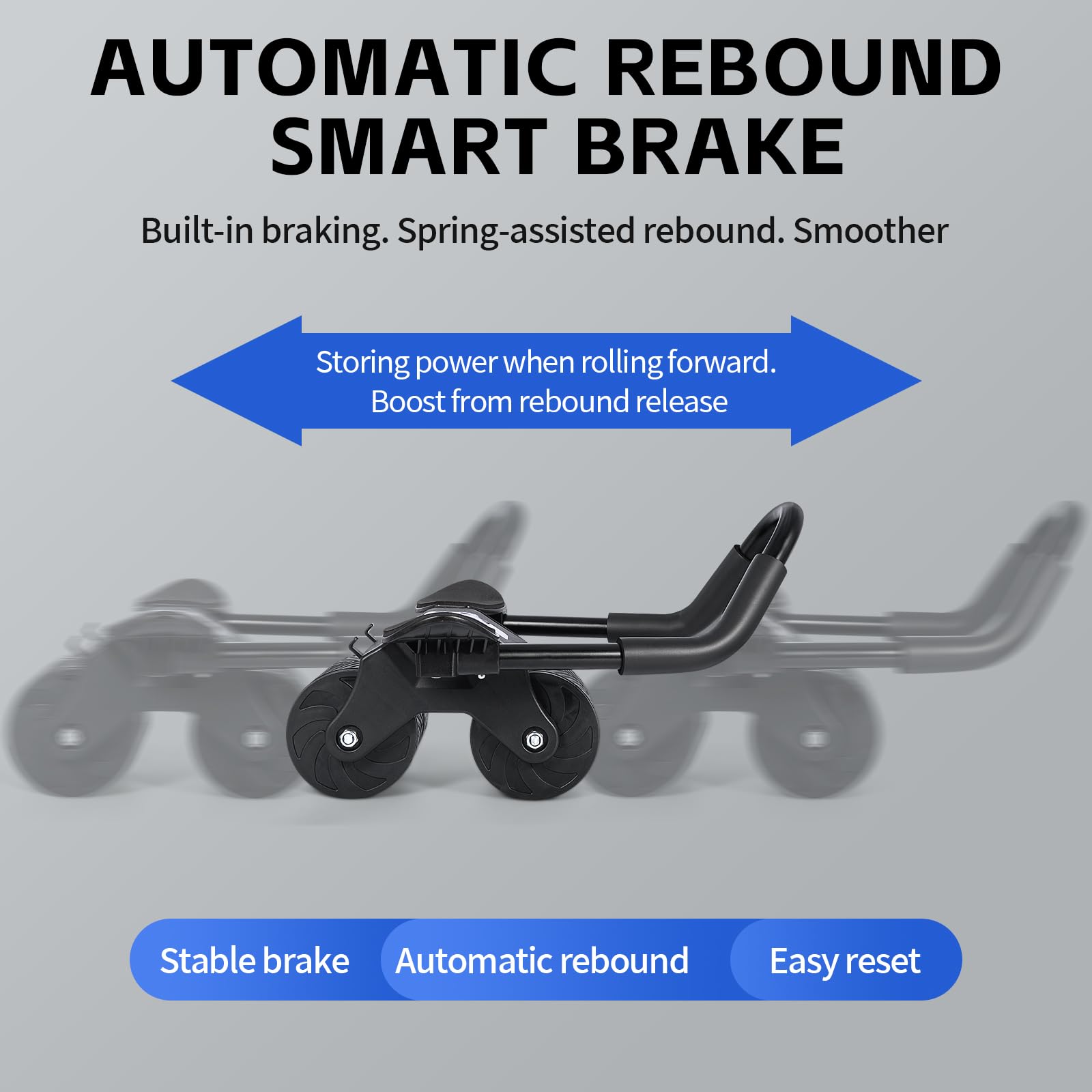 ROELLY Rullo Addominali Doppia Ruota - Con Ginocchiera E Timer, Design Antiscivolo Per Allenamento Casa E Ufficio - Foto 5