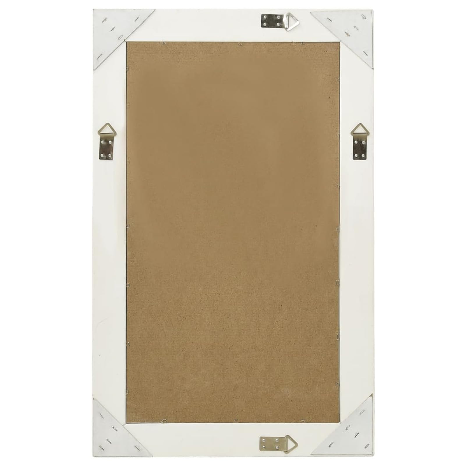 Homgoday Antik Barock Wandspiegel 50x80cm Rechteckig mit Holzrahmen und Befestigungshaken - Weiß Model320320