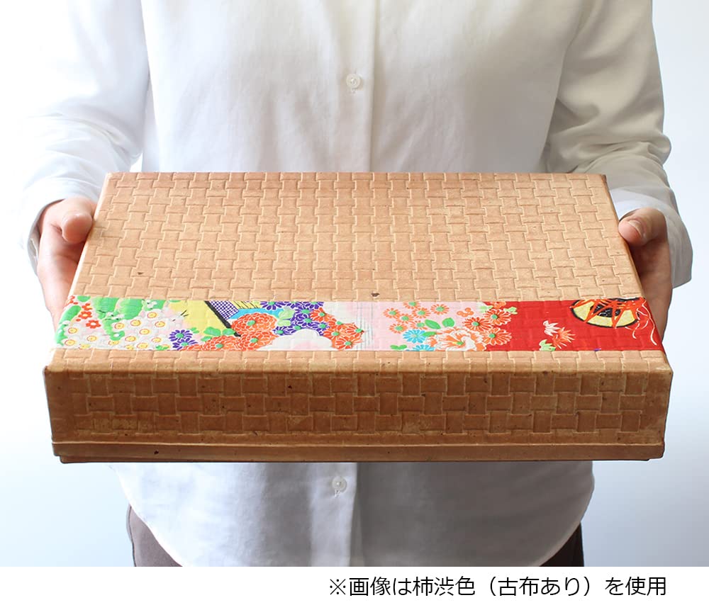 Amazon.co.jp: 小物入れ 柿渋塗り 四つ目箱 蓋付き A4サイズ 日本製 