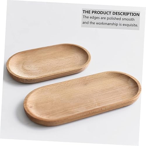 Miniatura 9 de BESTonZON 2 unids Haya Palet Café Decoración Bandejas de Frutas Mini Platos Tablero de Madera Plato de Pasta Plato de Madera Bandeja de Cena Vajilla