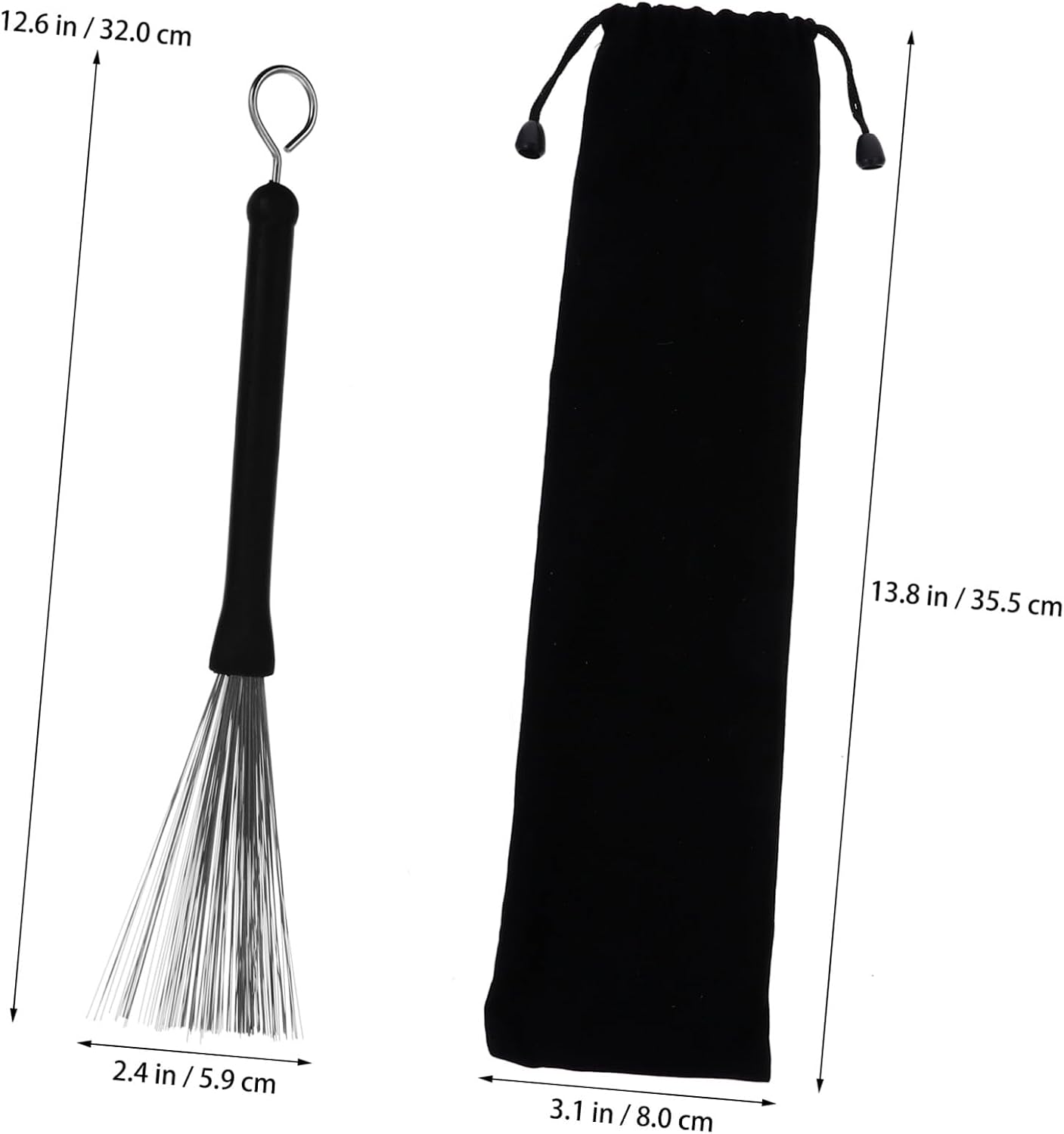 1pair Retractable Drum Brushes with Storage Bag Wire for Jazz and Percussion Instruments for Drummers and Beginners
