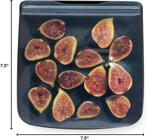 Miniatura 7 de W&P Porter Bolsa de almacenamiento reutilizable de silicona, sándwich (34 onzas planas), carbón, contenedor de almacenamiento de alimentos, apto