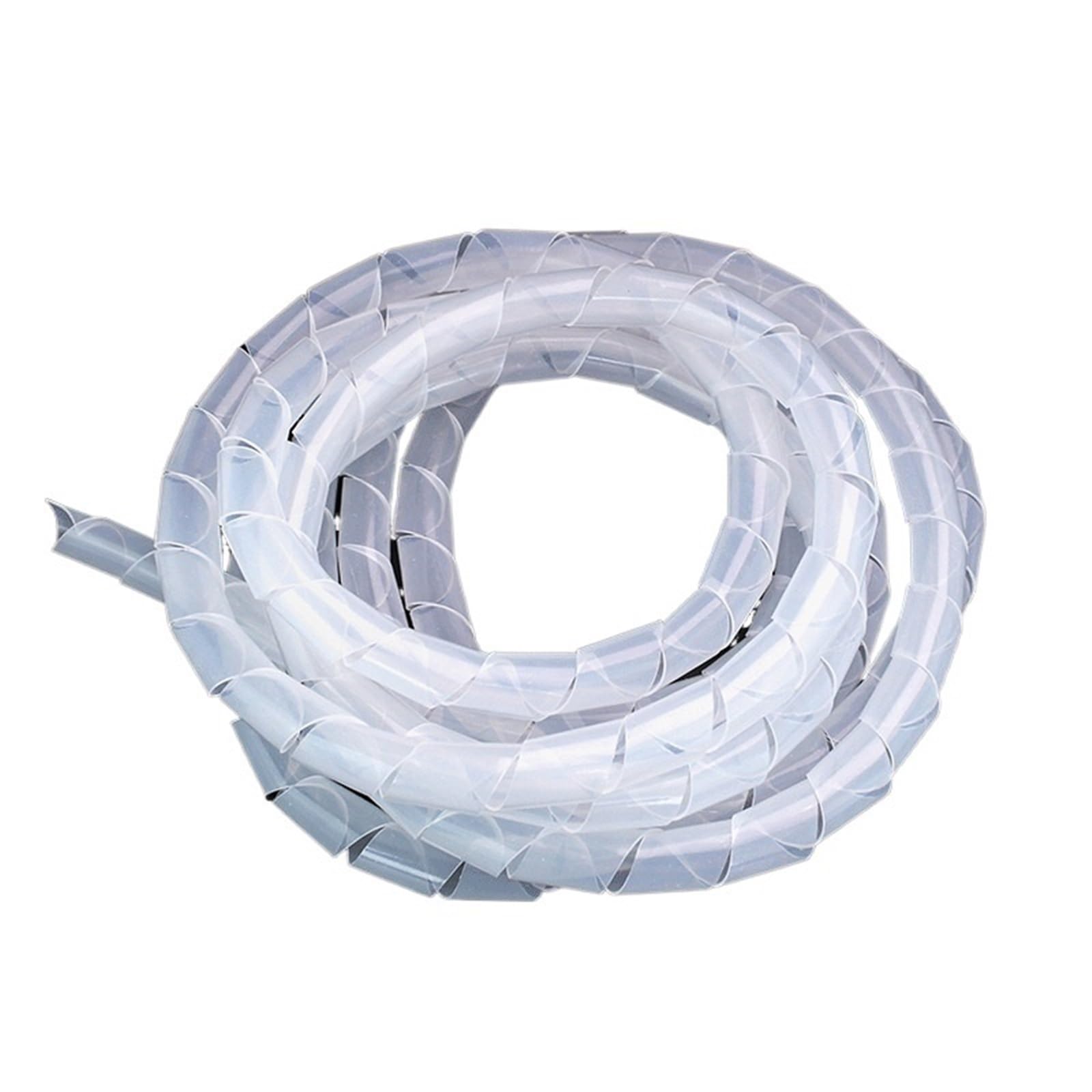 Manguito de gestión de cables flexible en espiral,Tubo enrollable para cables(White,4mm x 20 meter)