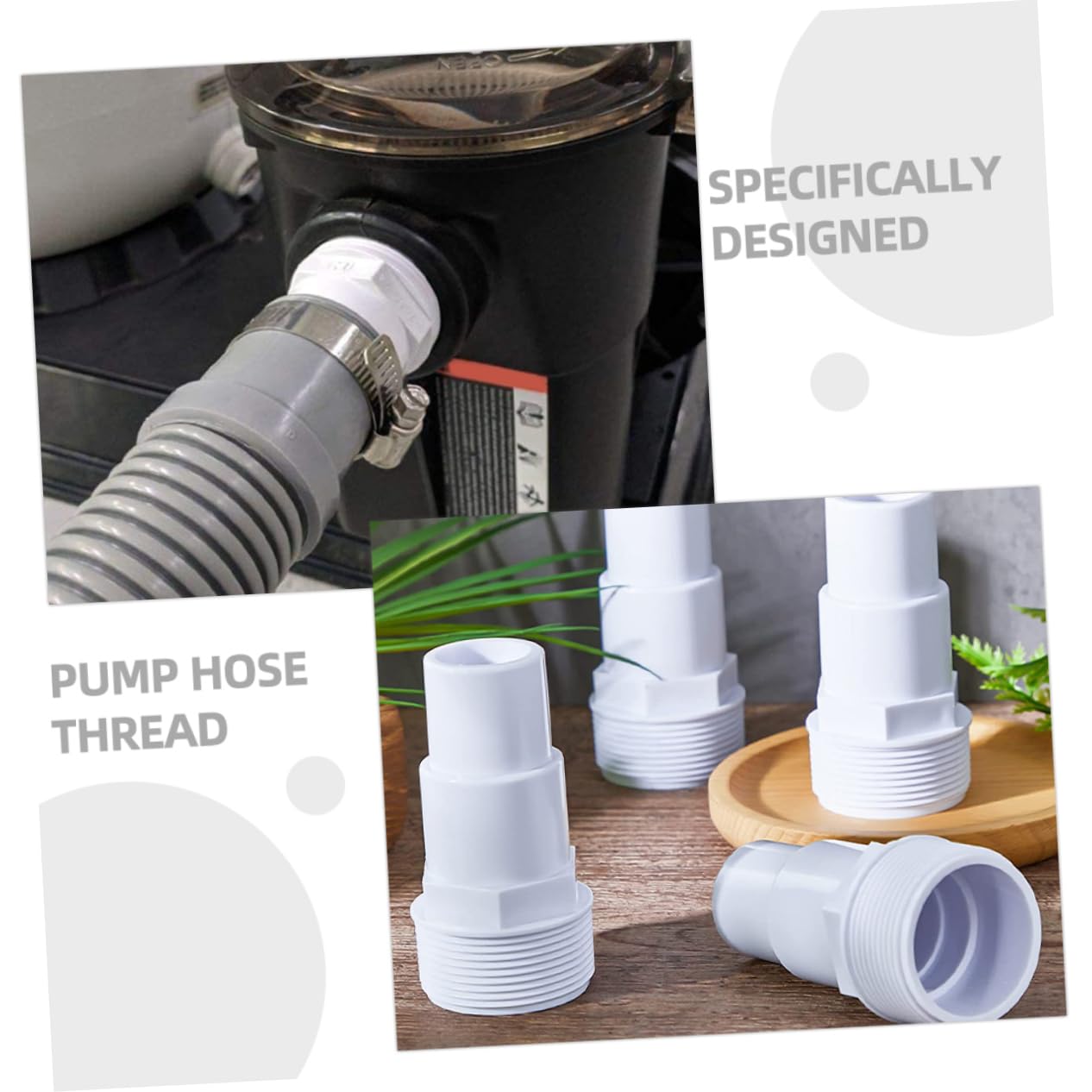 HANABASS 15pièces Adaptateur De Pompe De Piscine Plastique Connecteur Étanche pour Tuyau De Filtration De Compatible avec Systèmes De Piscine Standard
