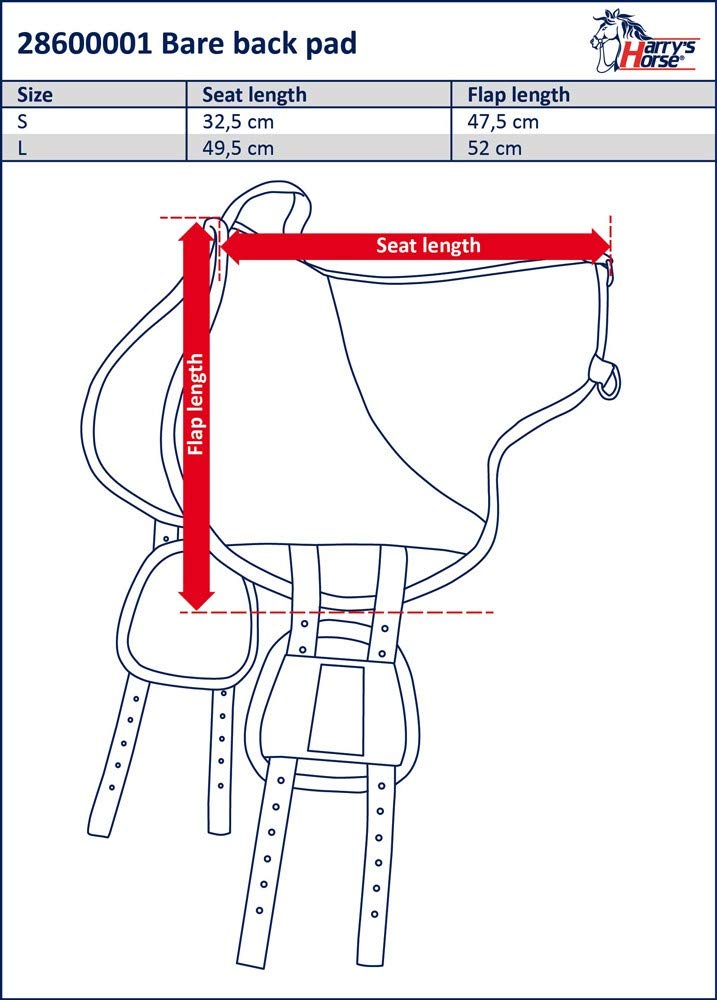Harry's Horse Bareback Pad - Cuscino antislip da equitazione, senza albero, misura L
