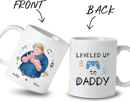Miniatura 10 de Gossby Taza personalizada para papá  Nuestro primer día del padre juntos  Regalo personalizado para papá por primera vez de bebé niña, niño con