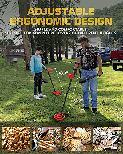 REEHM 10" Metal Detector for Adults & Kids, 4 Professional Modes+9 Upgraded Targets, High Accuracy DSP Adjustable Metal Detectors w/ LCD Display IP68 Waterproof Coil Gold Detector for Treasure Hunting