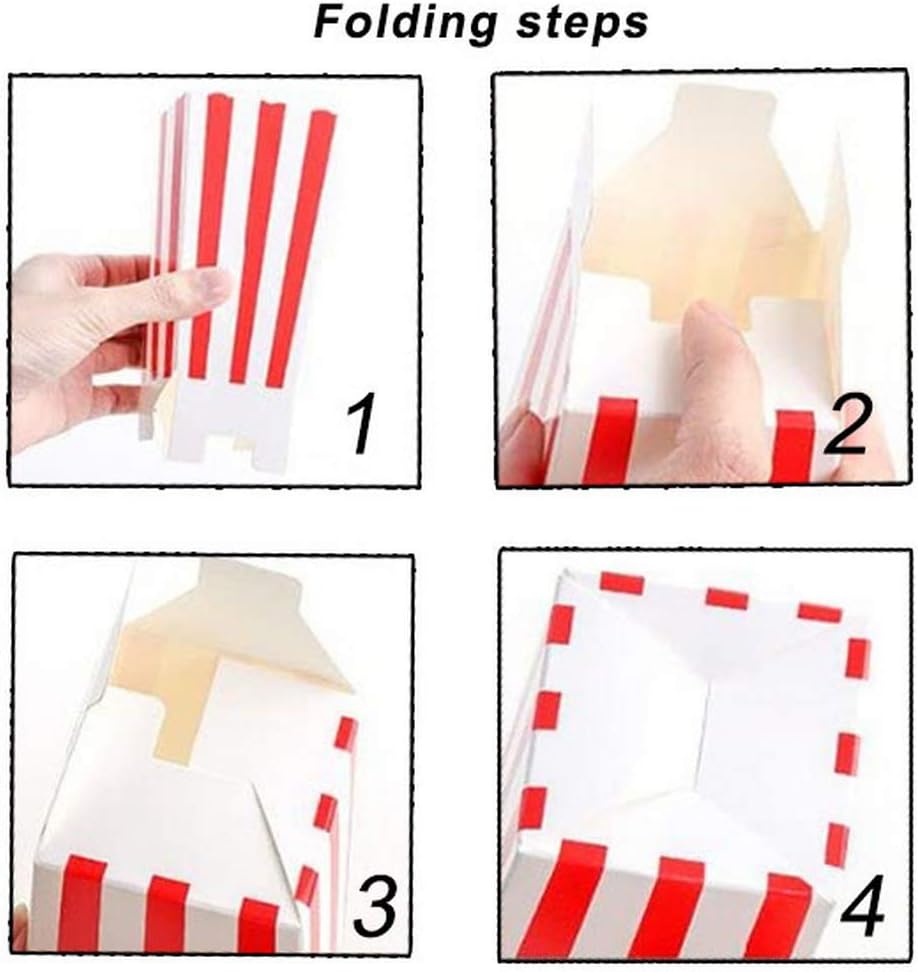 15 Pcs Popcorn Boxes, Popcorn Bags Bucket Favor Boxes for Movie Night, Party, Birthday 4.5In Tallx2.7Square