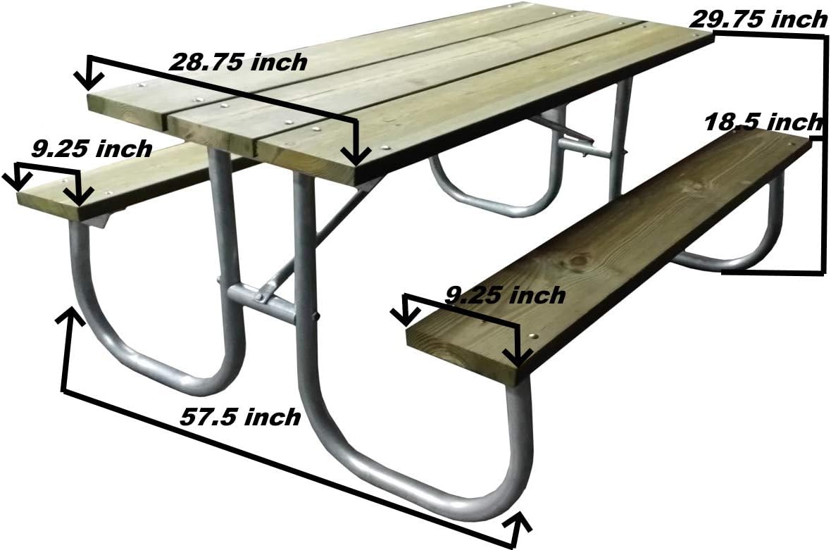 Aluminum Picnic Table Frame Bolt Together Commercial Style Frame Only (8 Foot Table Frame) : Patio, Lawn & Garden