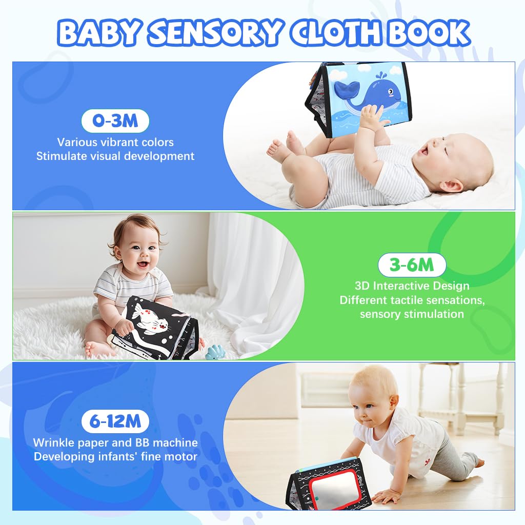 SNOWIE Soft® Cloth Books for Babies 0 to 3 Years Built in Squeaky Device 1