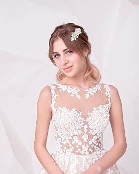 2Pcs Silver Crystal Pearl Hair Clips for Women Sparkly Rhinestone Flower Hair Barrettes French Bride Hair Clip Hair Accessories for Valentines Wedding Prom