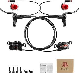 MT200 Ebike Hydraulic Disc Brake Set, 2-PIN 2-Pistons Power-Off Electric Bike Brake Kit, Pre-Bled with Mineral Oil Brakes Kit Hydraulic Bike Brakes for eBike, Mountain Bike, Road Bike