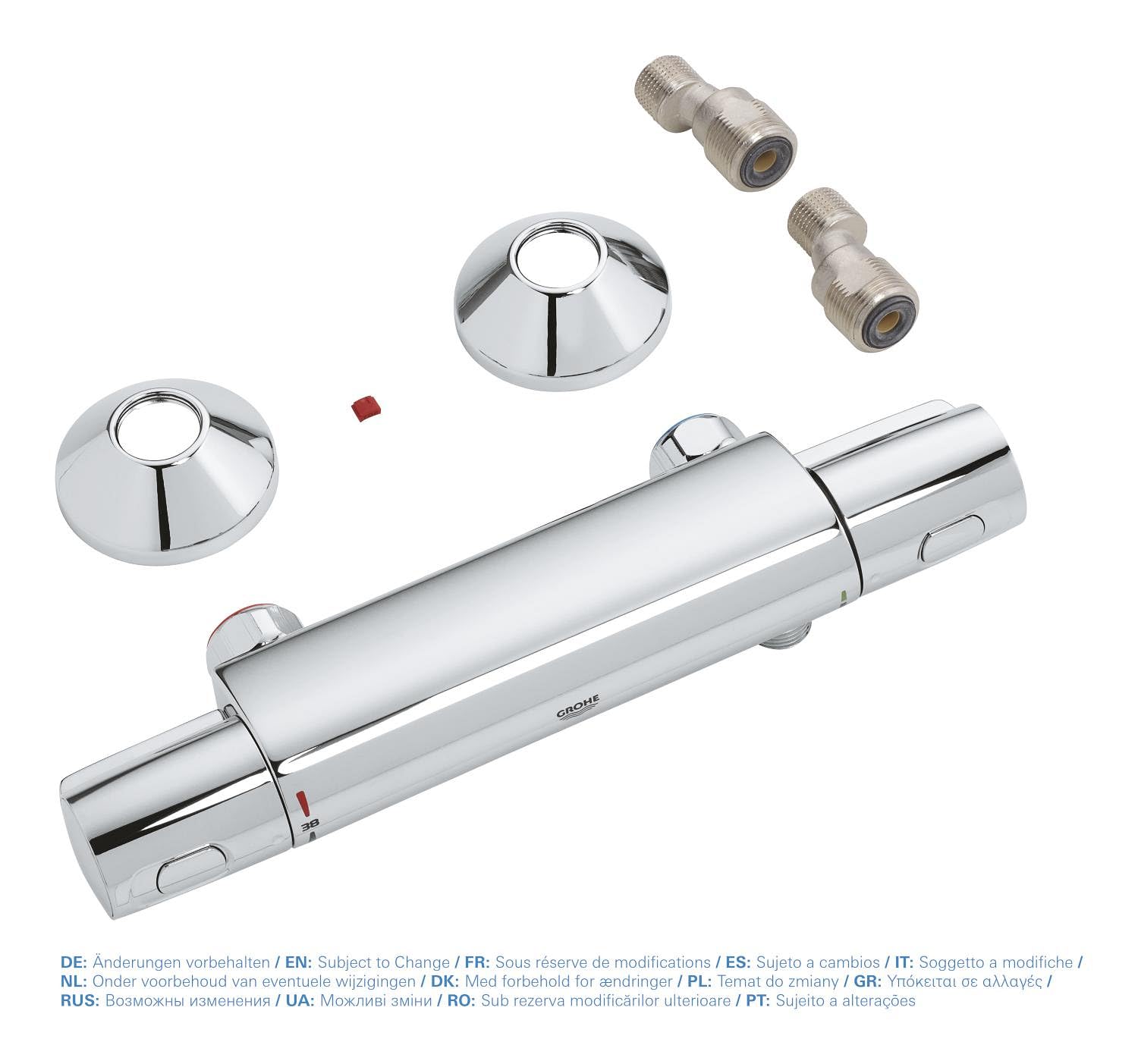 GROHE QUICKFIX, Precision Trend Miscelatore termostatico per doccia, sistema antiscottature GROHE CoolTouch, con tecnologia Water Saving, Cromo, 34229002