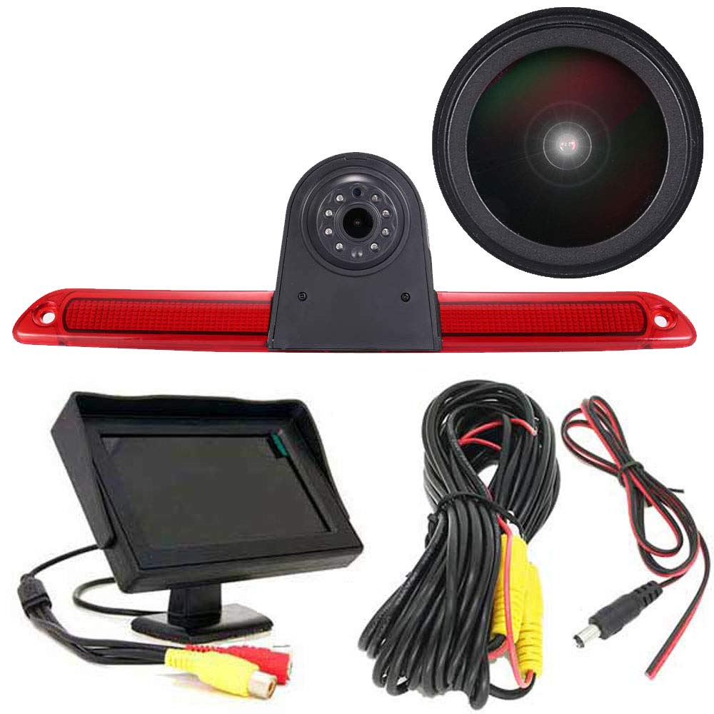 Cámara De Visión Trasera De 7 Pulgadas Para Mercedes Sprinter 2006-2019, Con Tercera Luz De Freno, Visión Nocturna IR Y ángulo Ajustable