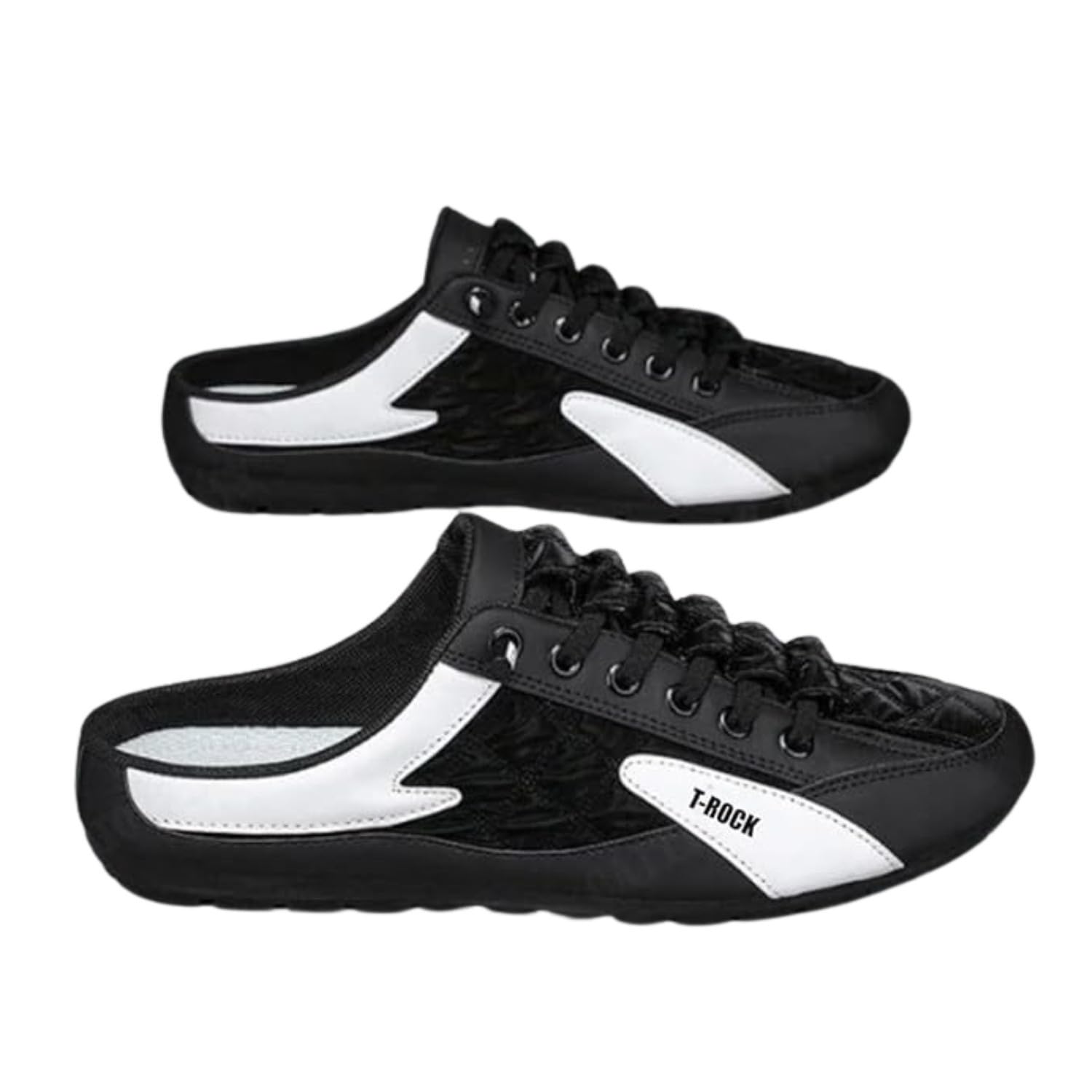 T-Rock Mens Synthetic Light Weight Sneakers Shoes | Black White | Size- 9 (B0CYWY6DLL) Amazon Price History, Amazon Price Tracker