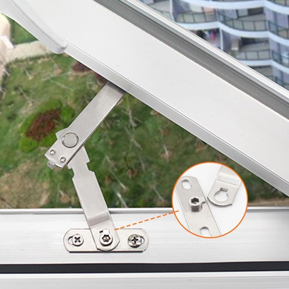 Window Lock Latches Strong Fixation Window Protection Limiter Adjustable Locator Casement Blocking(Style 1)