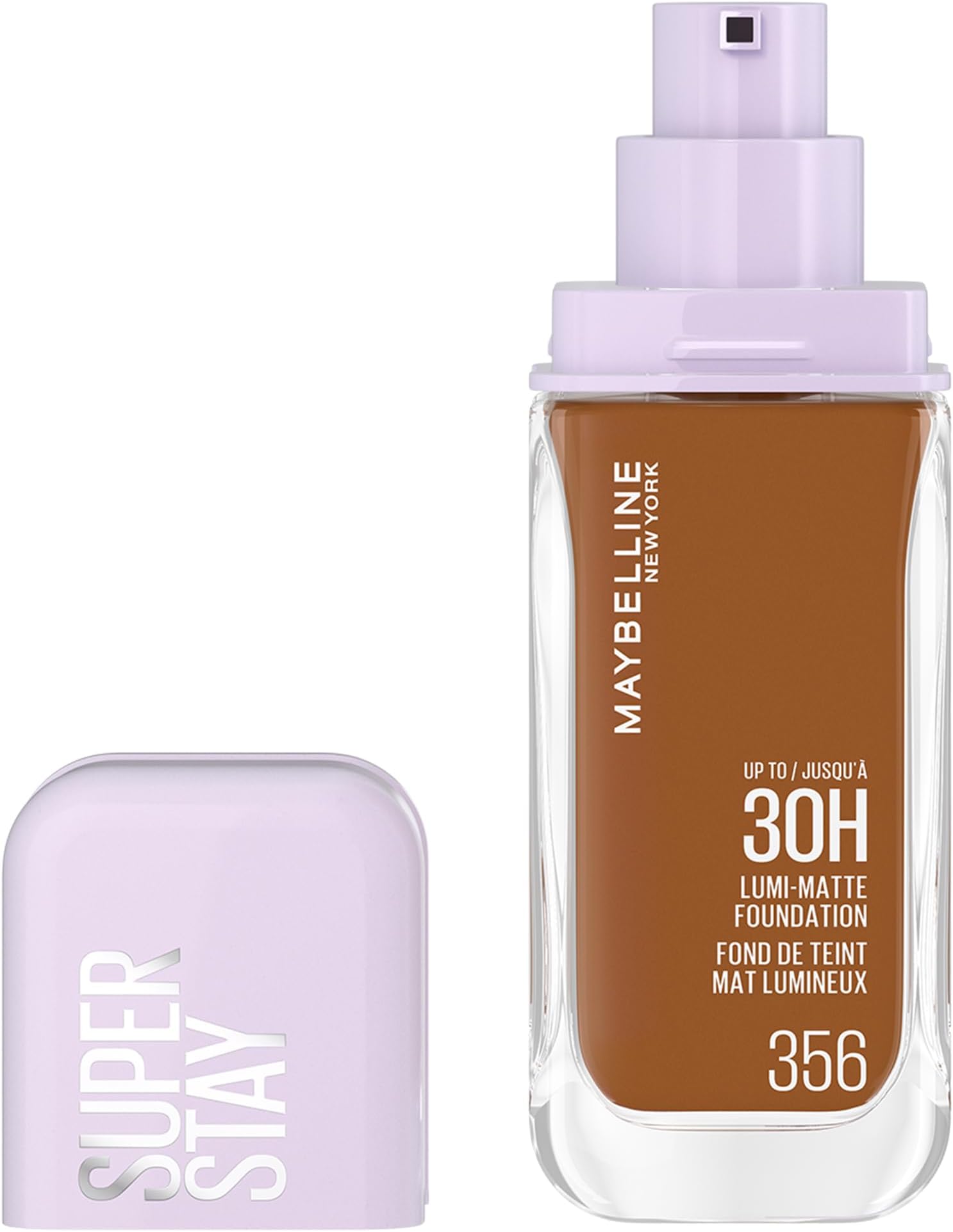 Maybelline New York - Long Lasting Liquid Make-Up, Ultra Resistant, Luminous Matte Finish, Enriched with Amino Acids - For All Skin Types - Superstay 30H Lumi Mat - Shade 356