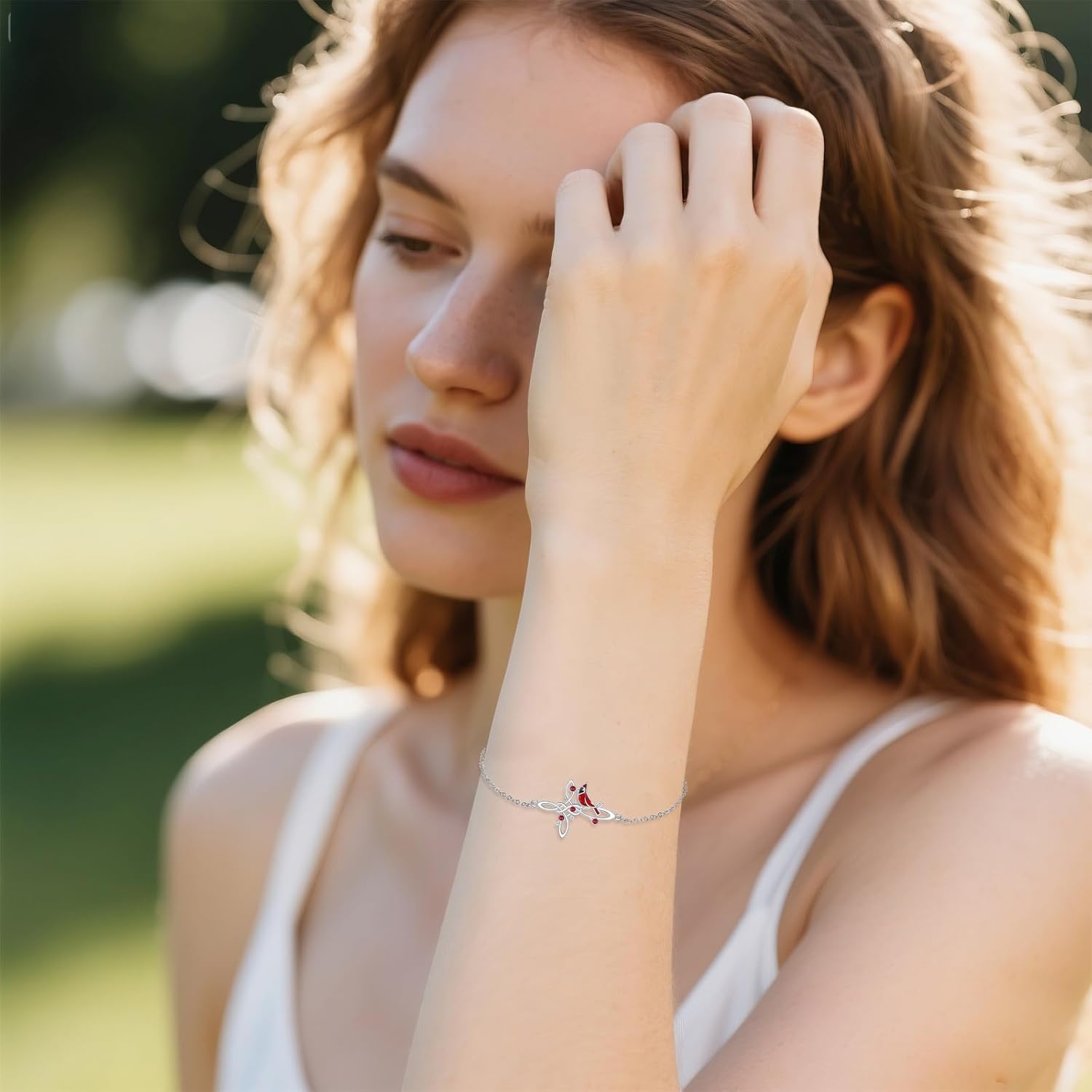 Cardinal Cross Bracelet 925 Sterling Silver Cardinal Bracelet Jewelry Gift for Women - Image 5